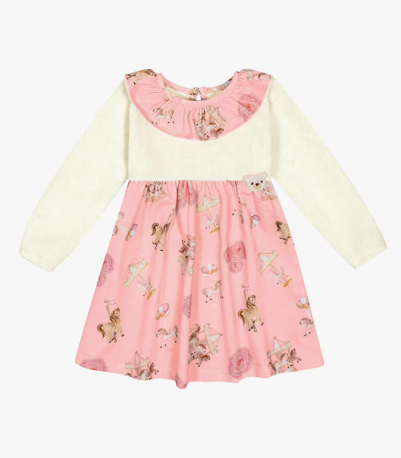 Vestido Infantil Manga Longa Trick Nick Rosa G