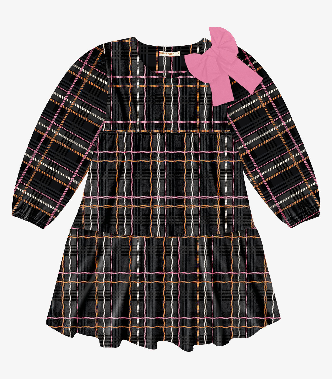 Vestido Infantil Manga Longa Trick Nick Preto 2