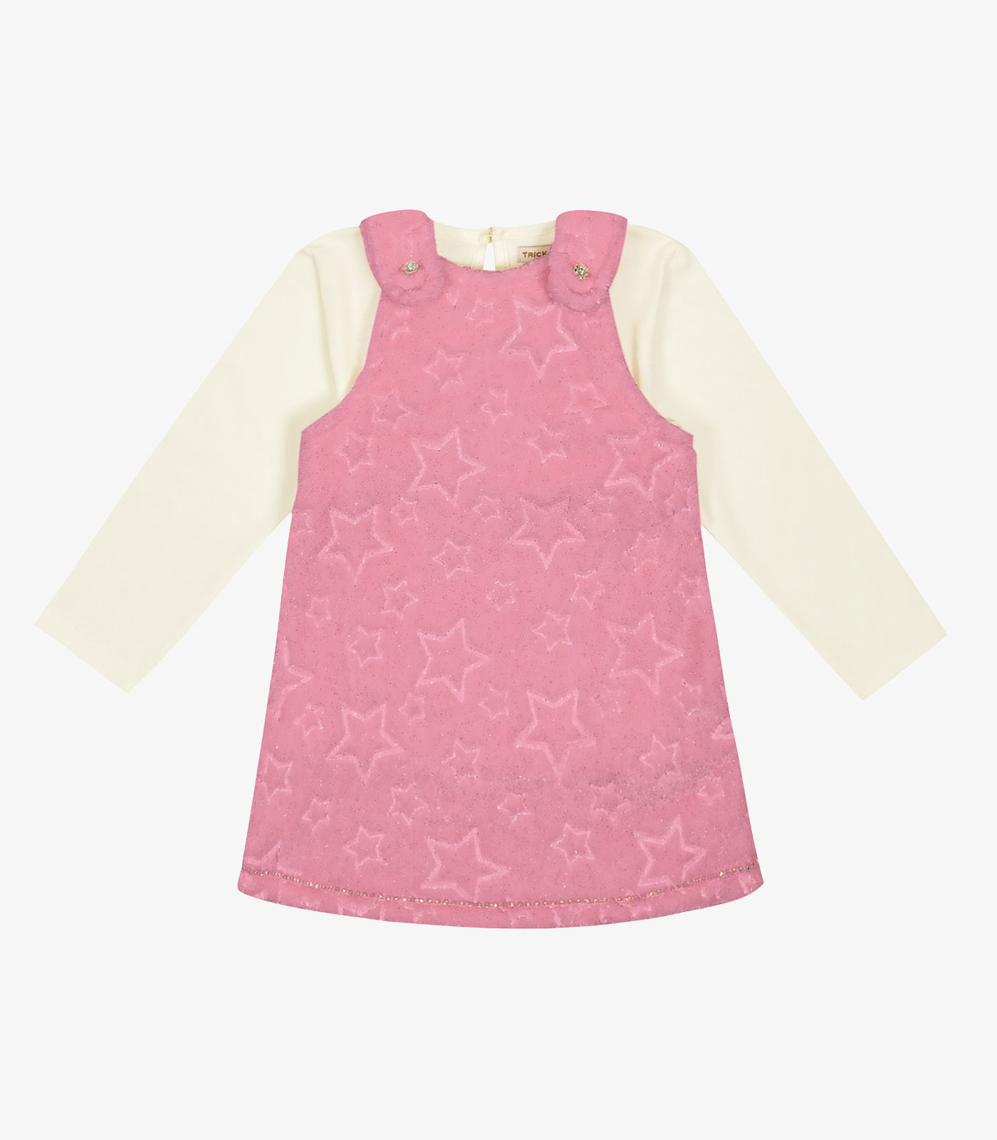 Conjunto Infantil Blusa Com Salopete Trick Nick Rosa 2