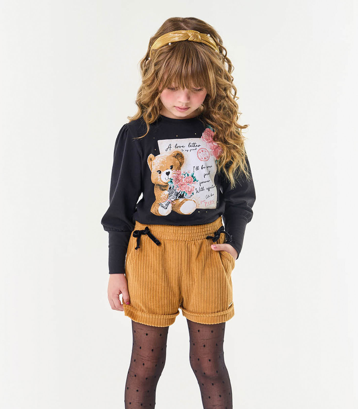 Conjunto Infantil Blusa Com Shorts Trick Nick Preto 8