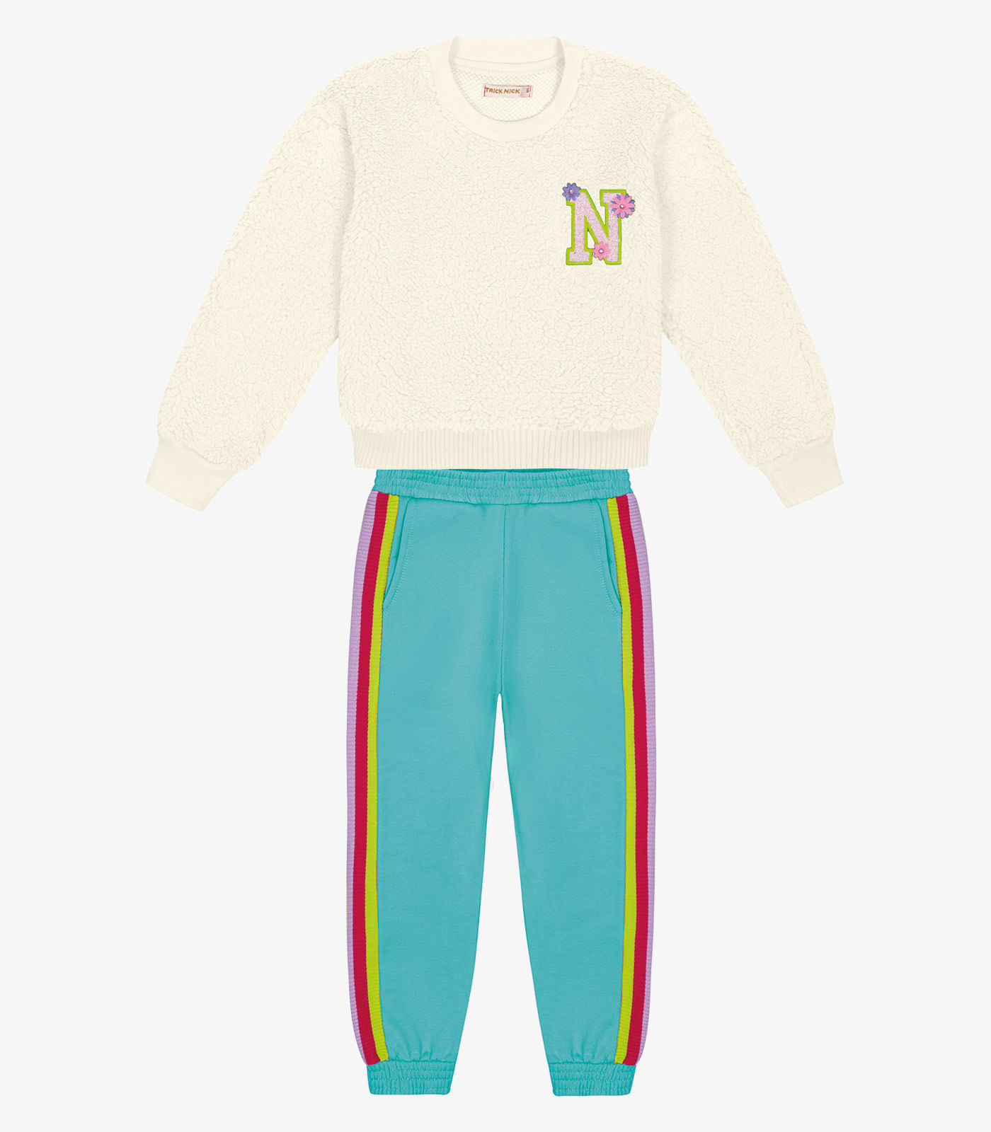 Conjunto Infantil Blusão Com Calça Trick Nick Bege 8