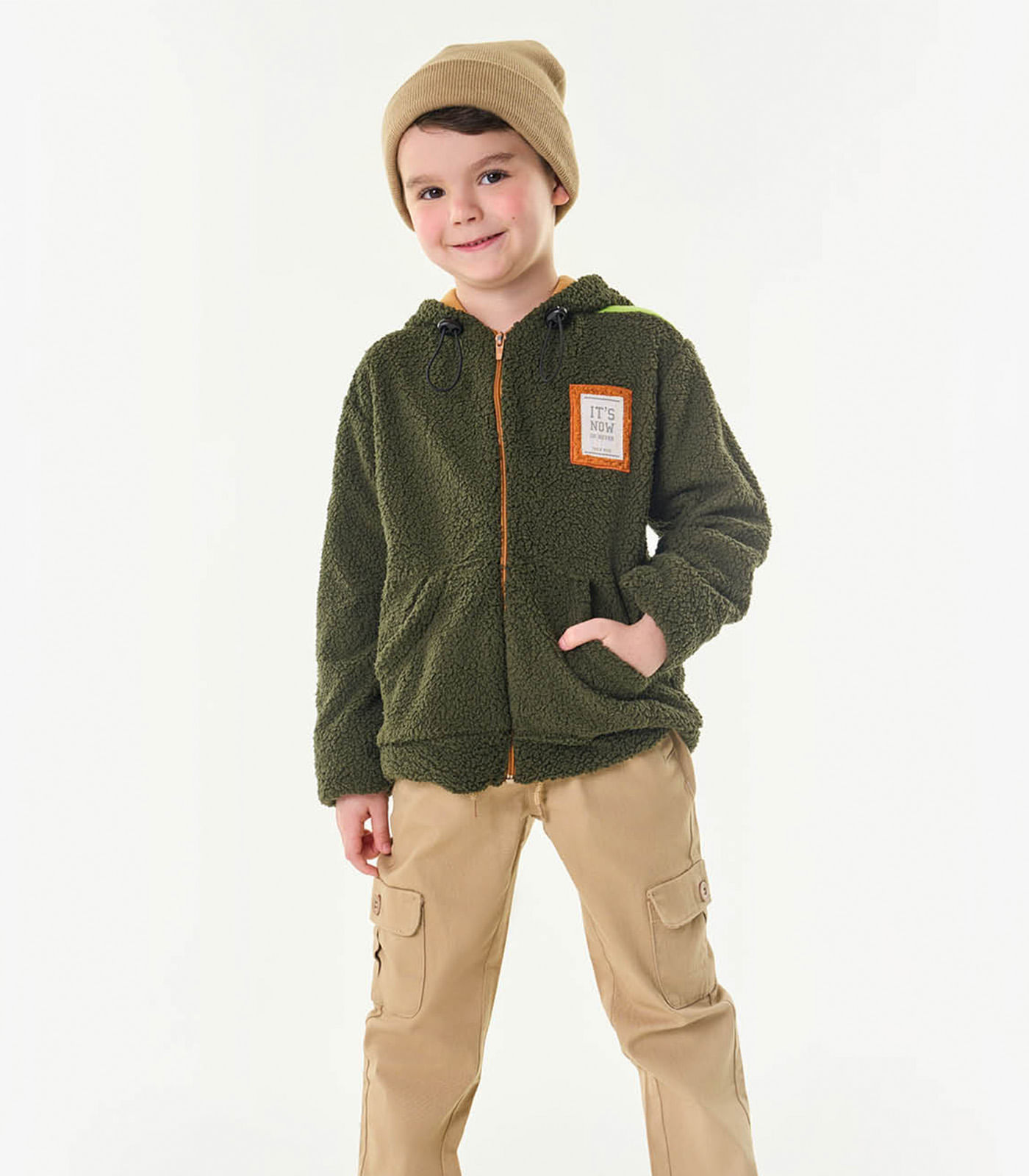 Jaqueta Infantil Masculina Com Capuz Trick Nick Verde 10