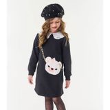 Vestido Infantil Manga Longa Trick Nick Preto 4