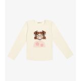 Blusa Infantil Feminina Manga Longa Trick Nick Bege 2
