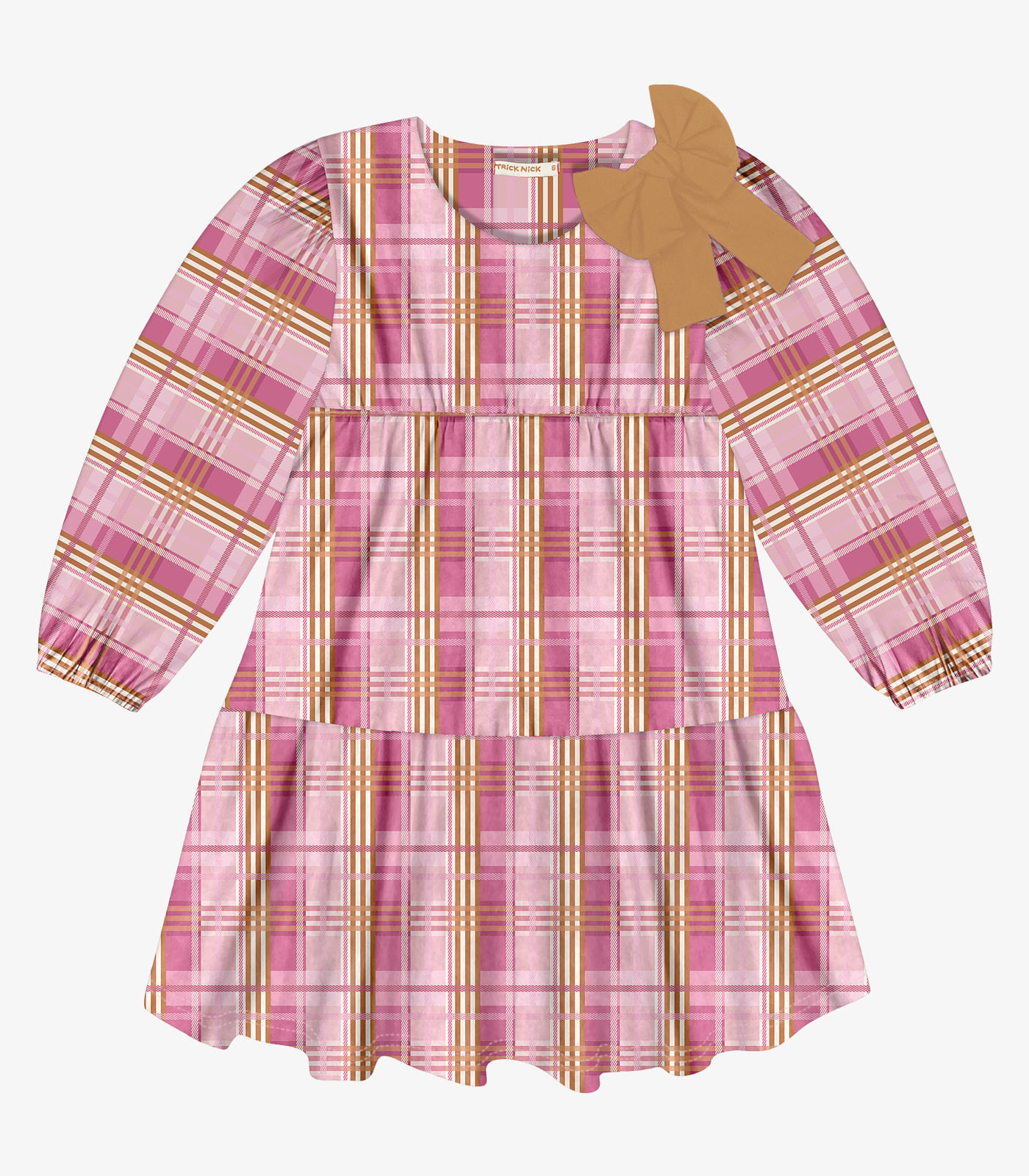 Vestido Infantil Manga Longa Trick Nick Rosa 3