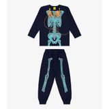 Pijama Infantil Masculino Em Meia Malha Rovi Kids Azul 4