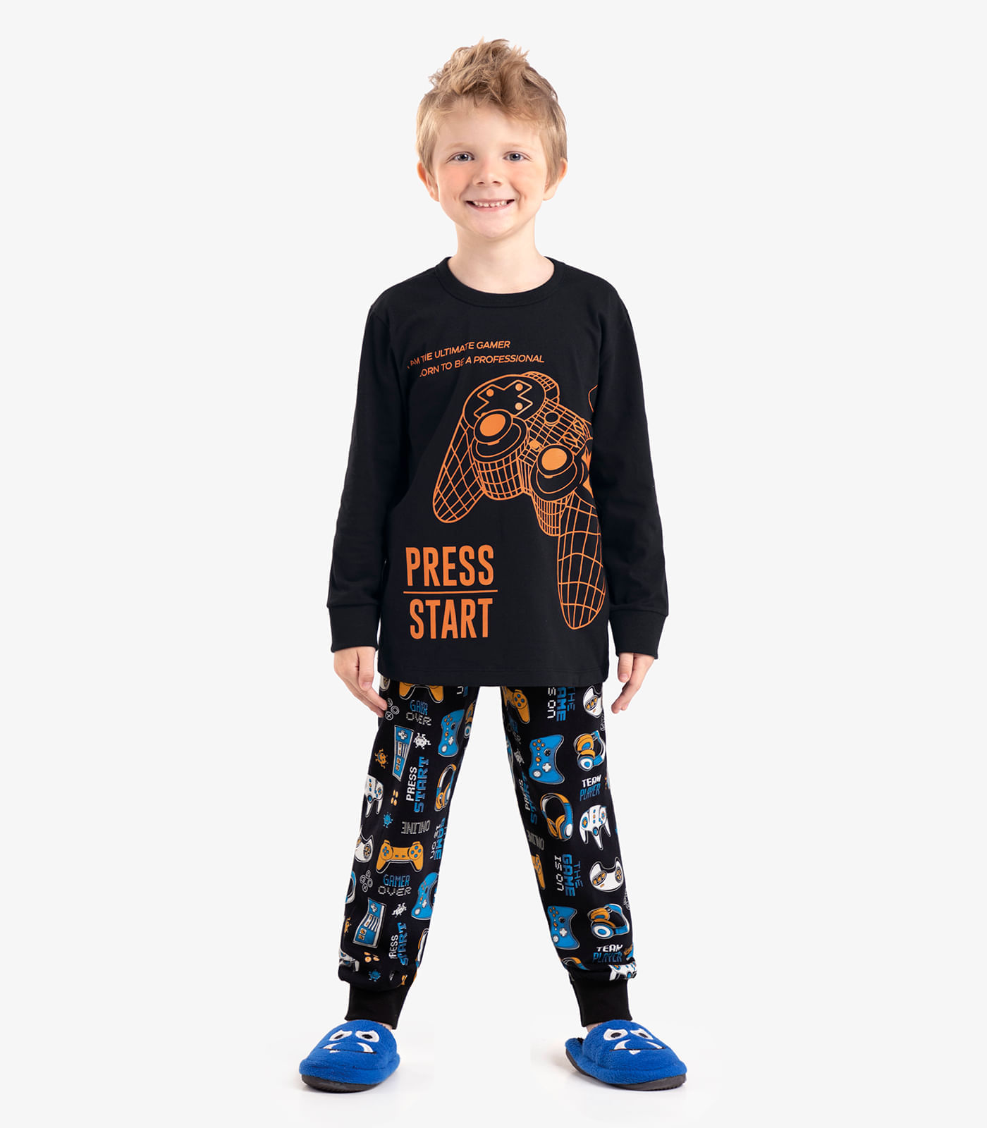 Pijama Infantil Masculino Gamer Rovi Kids Preto 4