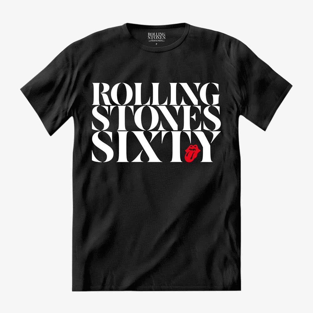 Camiseta The Rolling Stones - Stones Sixty Text - Preta G | Preta Rolling Stones