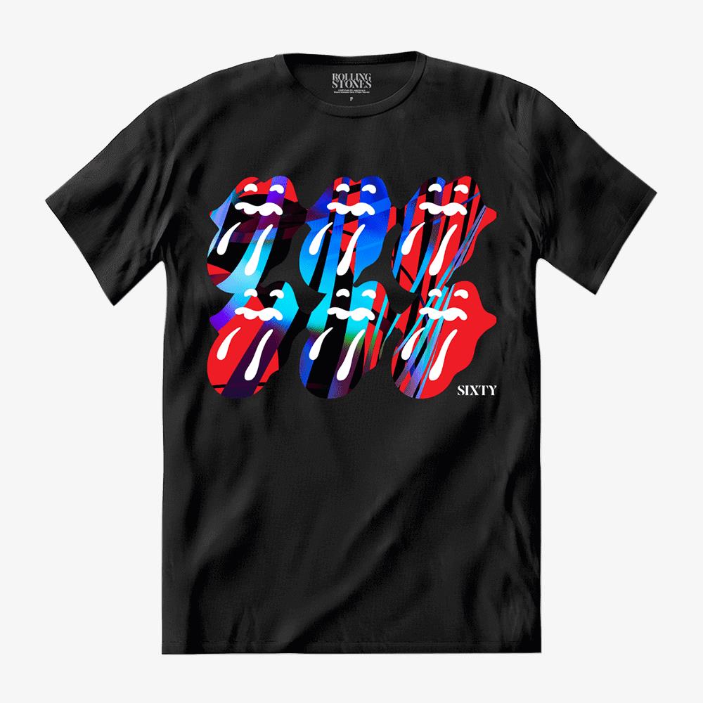 Camiseta The Rolling Stones - Sixty Squiggle M | Preta Rolling Stones