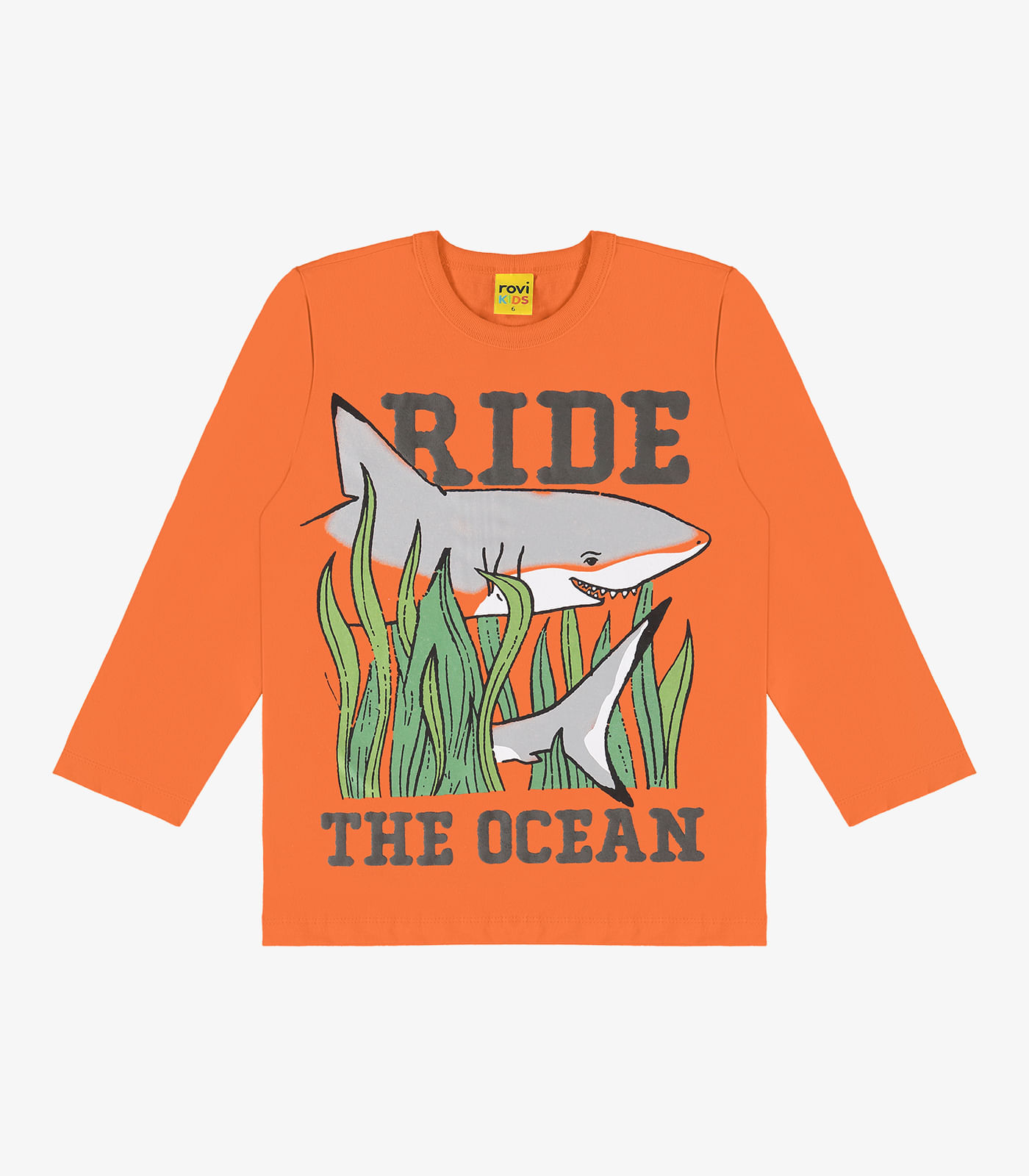 Camiseta Infantil Manga Longa Rovi Kids Laranja 6