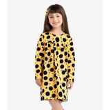 Vestido Infantil Manga Longa De Bolinhas Rovi Kids Amarelo 2