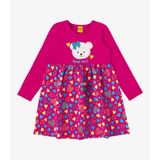 Vestido Infantil Manga Longa Estampado Rovi Kids Rosa 6