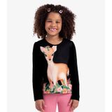 Blusa Infantil Feminina Manga Longa Rovi Kids Preto 4