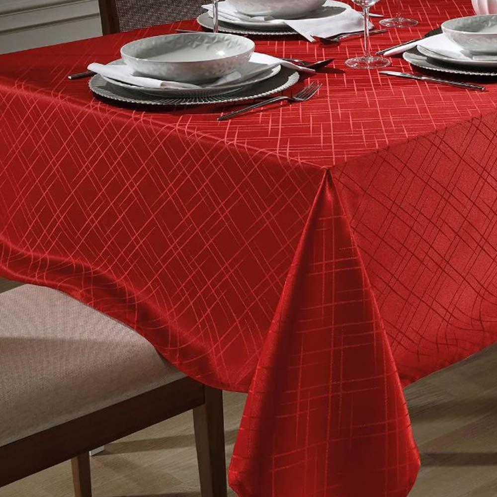 Toalha De Mesa Quadrada 160x160cm Requinte Ii Tj-5795 - Dohler Vermelha/6957