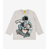 Camiseta Infantil Masculina Astronauta Rovi Kids Cinza 10