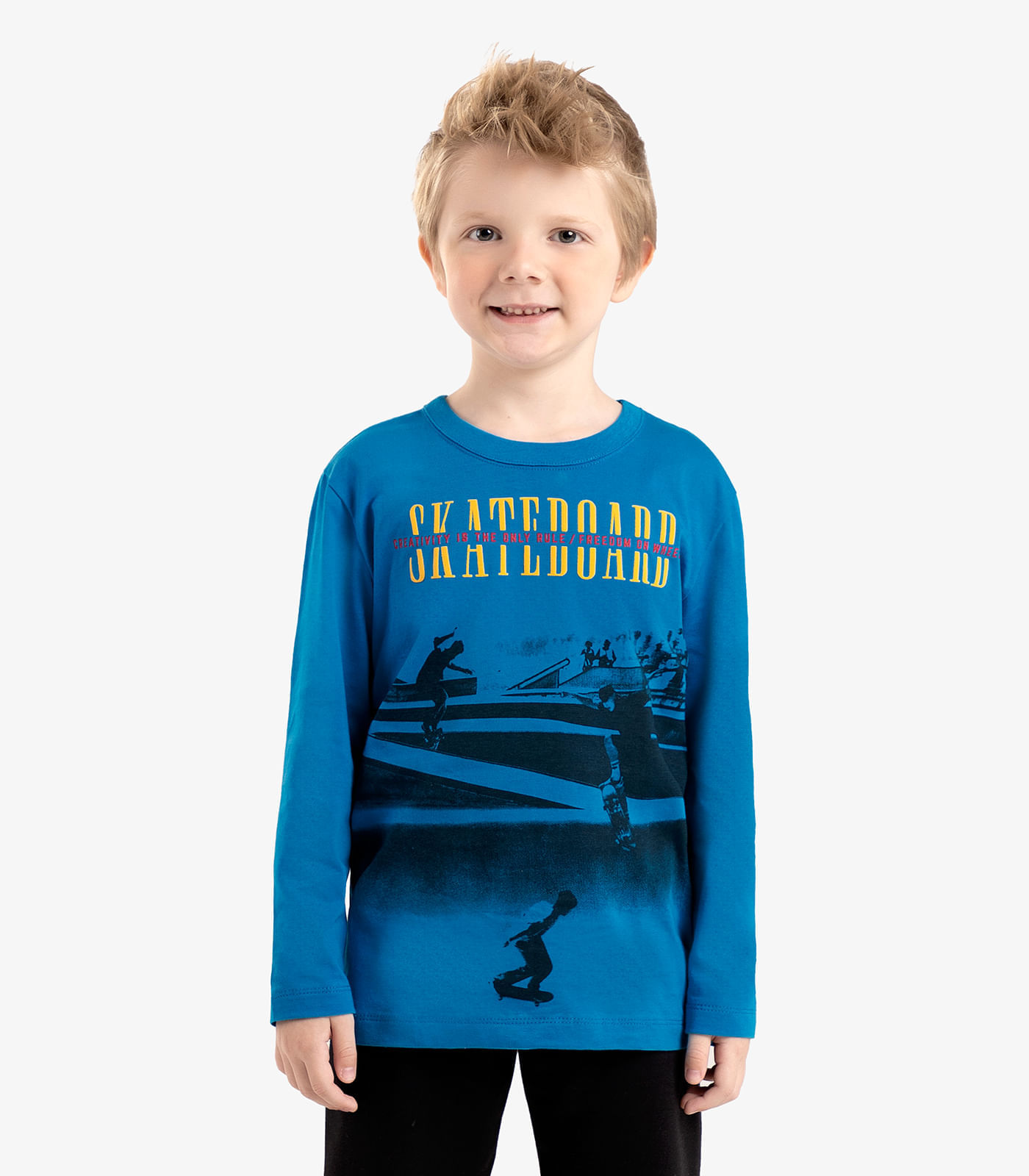 Camiseta Infantil Masculina Manga Longa Rovi Kids Azul 8