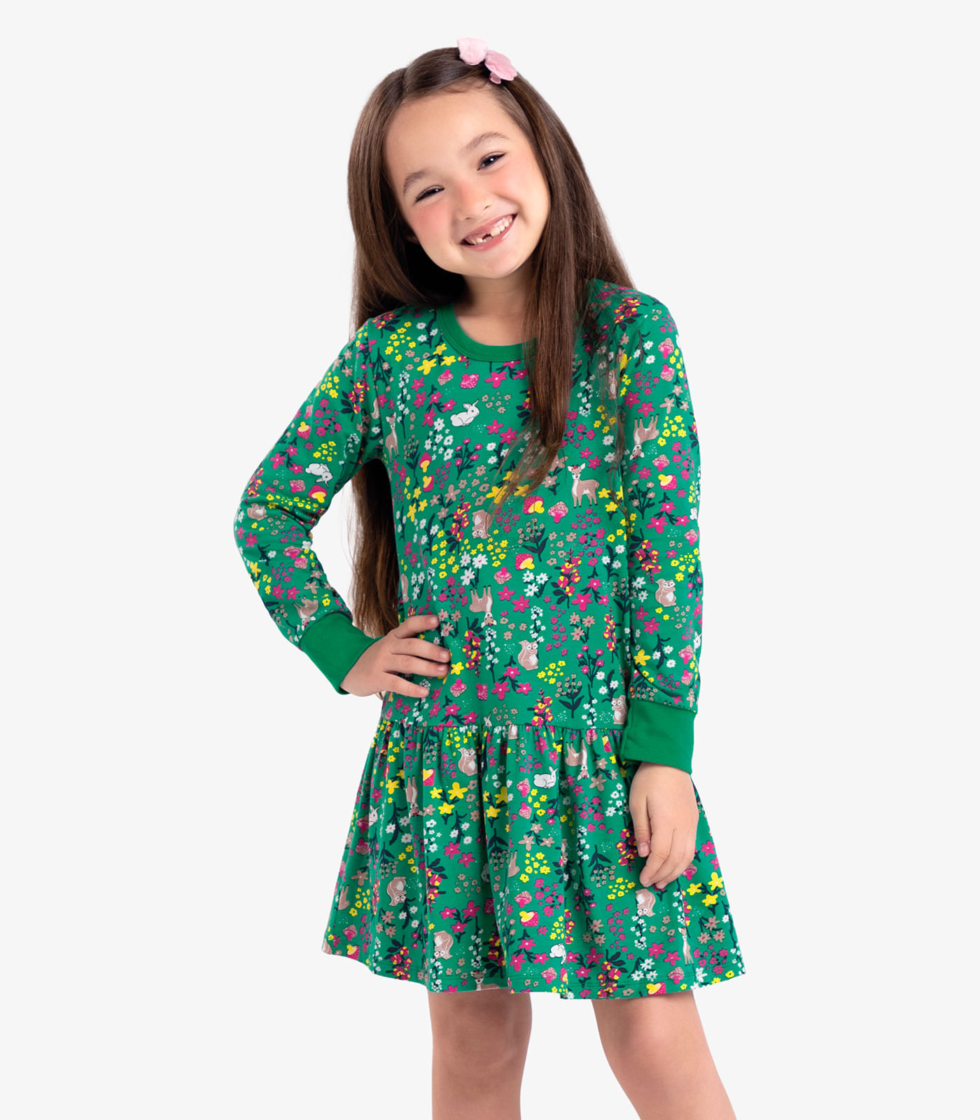 Vestido Infantil Estampado Rovi Kids Verde 3