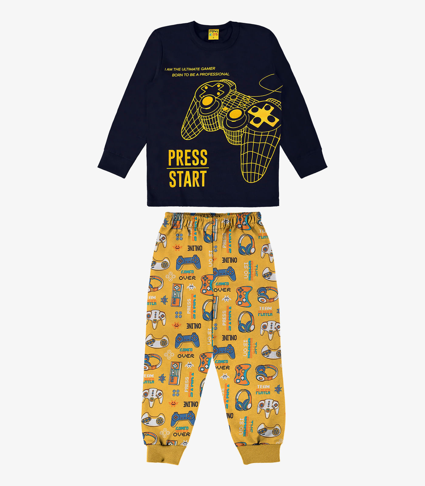 Pijama Infantil Masculino Gamer Rovi Kids Azul 6