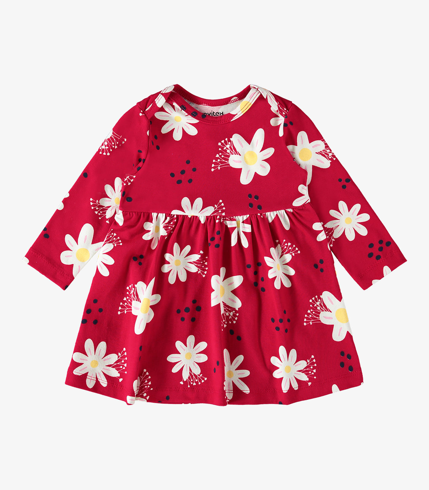 Vestido Infantil Manga Longa Rovi Kids Vermelho Gg