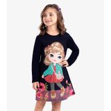 Vestido Infantil Manga Longa Rovi Kids Azul 3