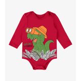 Body Infantil Masculino Dino Rovi Kids Vermelho Gg