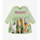 Vestido Infantil Manga Longa Friends Rovi Kids Verde Gg