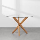 Mesa De Jantar Thai Redonda Vidro - 1,10m
