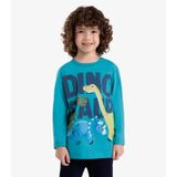 Camiseta Infantil Manga Longa Dino Rovi Kids Azul 2