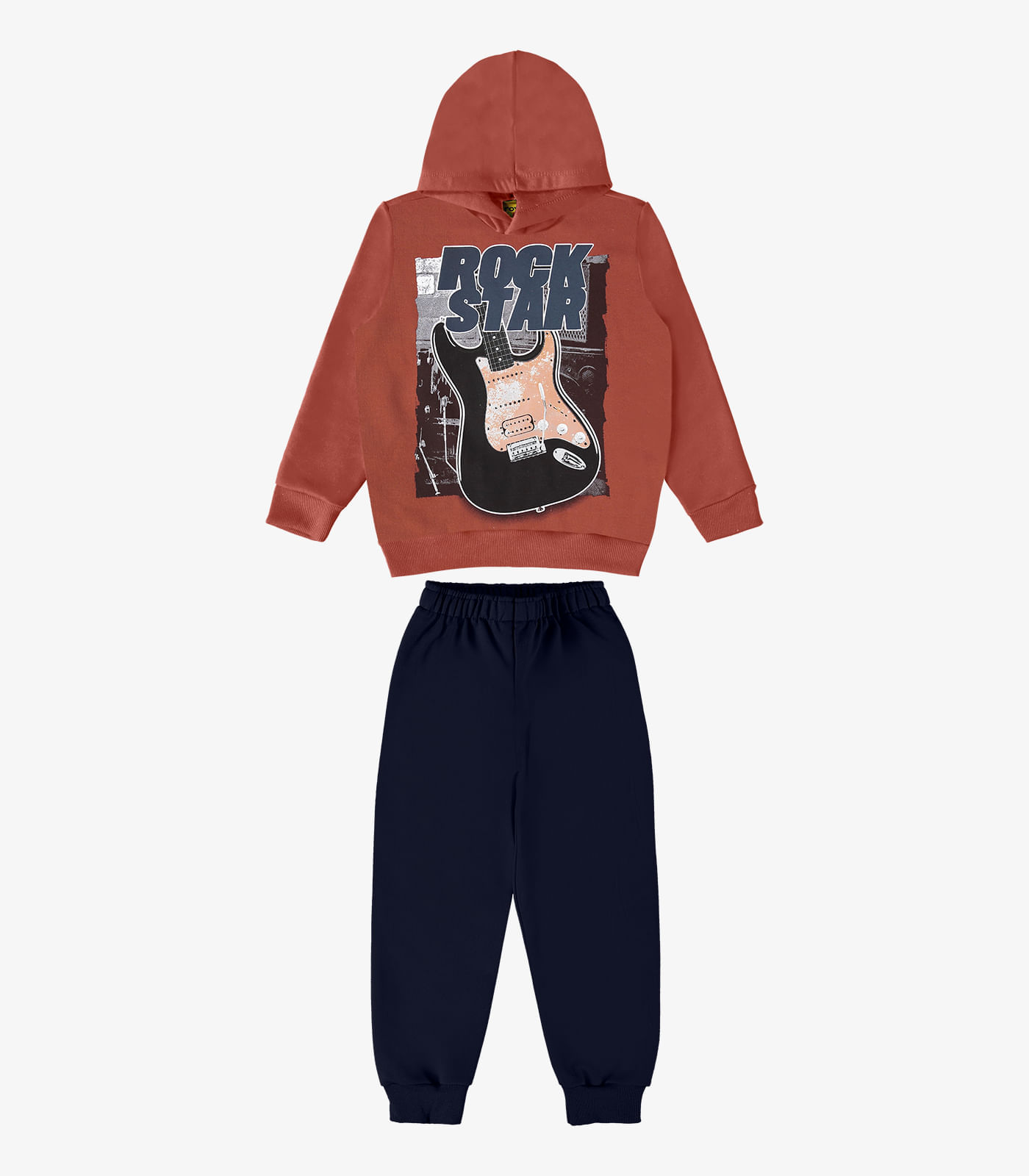 Conjunto Blusão Com Capuz E Calça Rovi Kids Laranja 3