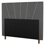 Cabeceira Cama Box Casal Dallas 140cm Suede Cinza - Desk Design