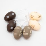 Kit 6 Ovos De Páscoa Enfeitado Com Flores Pendente Decorativo
