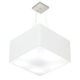 Lustre Pendente Quadrado Md-4075 30/50x50cm Bivolt Branco