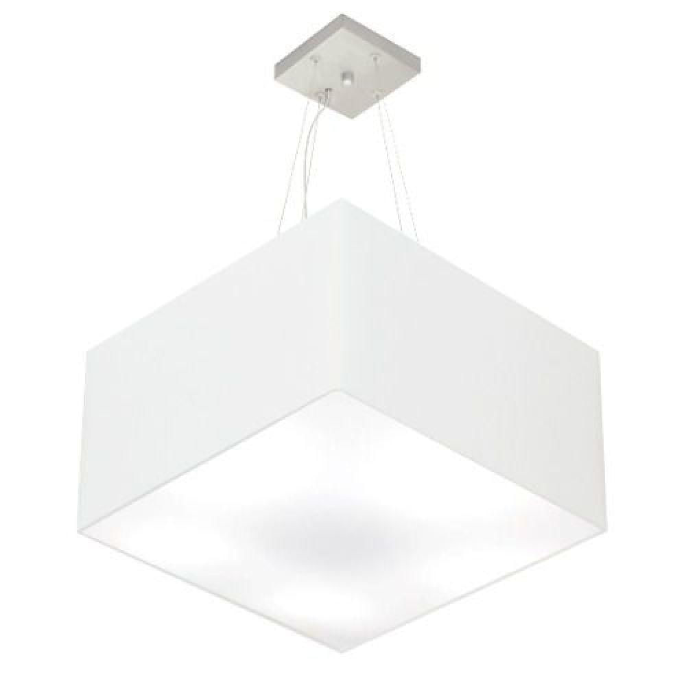 Lustre Pendente Quadrado Md-4075 30/50x50cm Bivolt Branco