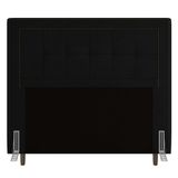 Cabeceira Cama Box Casal King Size Luxor 195cm Com Tachas E Frame Suede Preto - Desk Design