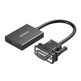 Adaptador De Vídeo Ugreen Vga P/ Hdmi Macho/fêmea Preto