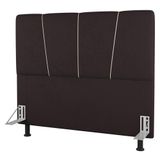 Cabeceira Cama Box Casal King Size Amber 195cm Estofada Suede Marrom - Desk Design