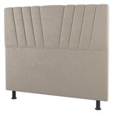 Cabeceira Cama Box Casal King Size Dublin 195cm Suede Bege - Desk Design