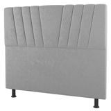 Cabeceira Cama Box Casal King Size Dublin 195cm Suede Cinza Claro - Desk Design