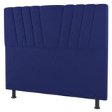 Cabeceira Cama Box Casal King Size Dublin 195cm Suede Azul - Desk Design