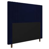 Cabeceira Cama Box Casal King Size Ferrara 193cm Veludo Azul Marinho - Desk Design