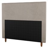 Cabeceira Cama Box Casal King Size Dallas 195cm Suede Bege - Desk Design