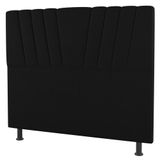 Cabeceira Cama Box Casal King Size Dublin 195cm Linho Preto - Desk Design