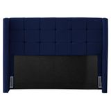 Cabeceira Cama Box Casal King Size Gioconda 195cm Com Frame Veludo Azul Escuro - Desk Design