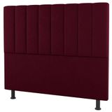 Cabeceira Cama Box Casal King Size Cora 195cm Suede Bordô - Desk Design