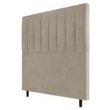 Cabeceira Cama Box Casal King Size Itália 193cm Suede Bege - Desk Design