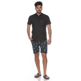 Bermuda Masculina Alfaiataria Slim Linho Florida Búzios Azul Marinho 40