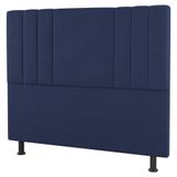 Cabeceira Cama Box Casal King Size Grace 195cm Suede Azul - Desk Design