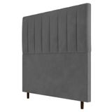 Cabeceira Cama Box Casal King Size Itália 193cm Suede Cinza - Desk Design