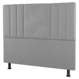 Cabeceira Cama Box Casal King Size Grace 195cm Suede Cinza Claro - Desk Design