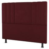 Cabeceira Cama Box Casal King Size Grace 195cm Suede Bordô - Desk Design